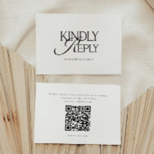 Minimal Script "Kindly Reply" Wedding QR Code