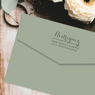Minimal Script Last Name Return Address Self-inking Stamp
