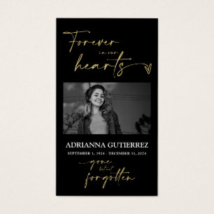 Minimal Script Memorial Photo Sympathy Prayer Card