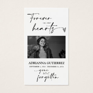 Minimal Script Memorial Photo Sympathy Prayer Card