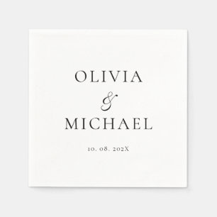 Minimal Script Minimalist Wedding Napkin