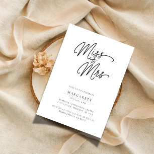 Minimal Script Miss to Mrs Bridal Shower Cheap Invitation