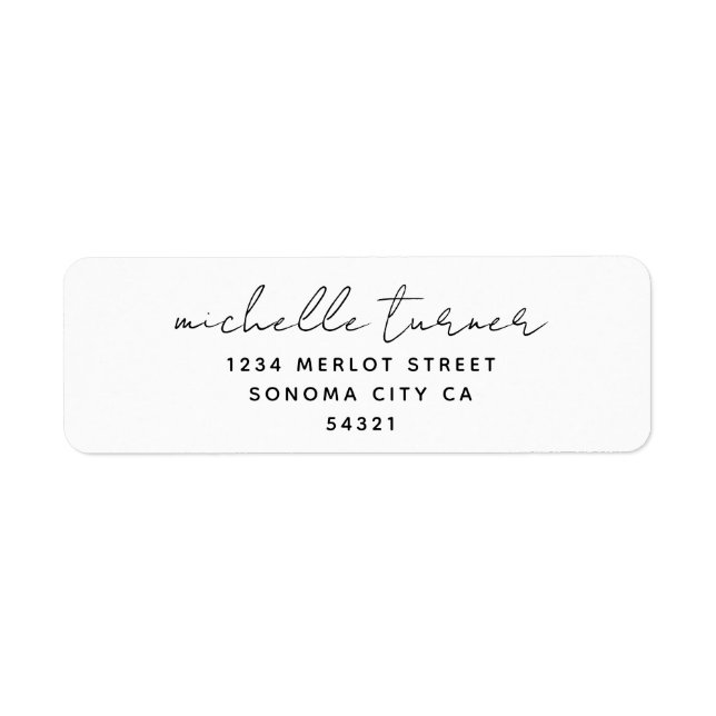 Minimal Script Modern Return Address  (Front)
