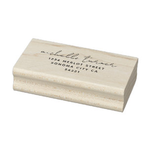 Minimal Script Modern Return Address Rubber Stamp
