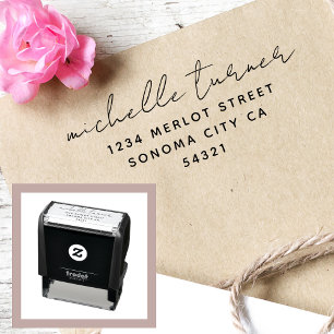 Minimal Script Modern Return Address  Self-inking Stamp
