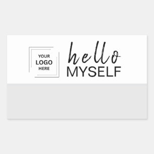 Minimal Script Name Badge Sticker Design