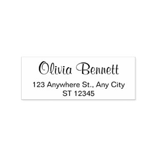 Minimal Script Personal Address Stamp