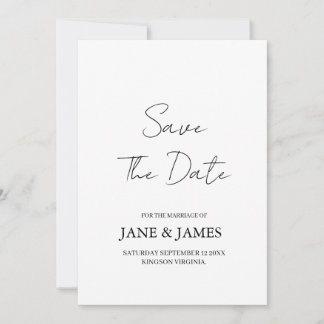 Minimal Script Photo Save the Date