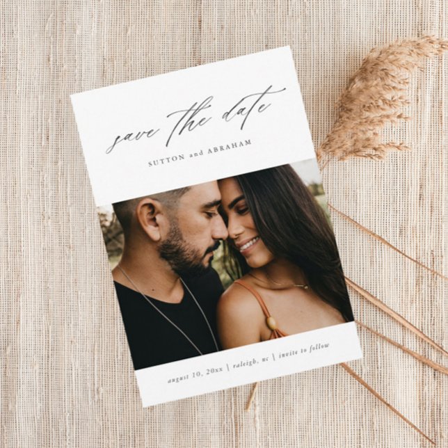 Minimal Script Photo Save The Date (Creator Uploaded)