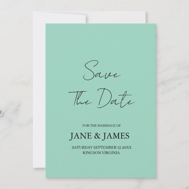 Minimal Script Photo Save the Date (Front)