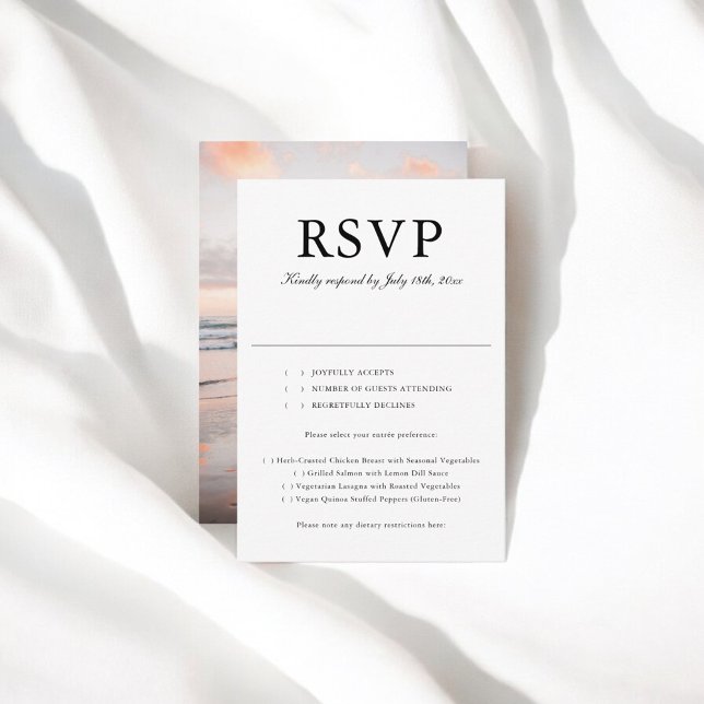 Minimal Script Photo Wedding RSVP Card (Creator Uploaded)