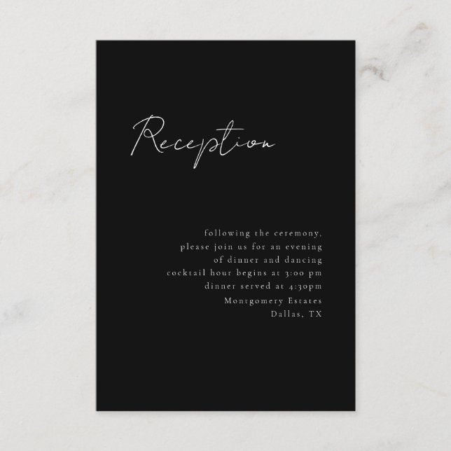 Minimal Script Reception Enclosure Card (Front)