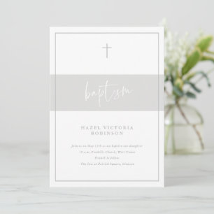 Minimal Script Religious Baptism Invitation