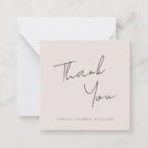 Minimal Script Thank You Card