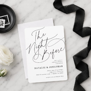 Minimal Script The Night Before Rehearsal Dinner Invitation