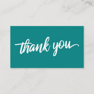 Minimal Script Typography Dark Teal Thank You Enclosure Card