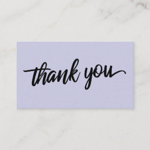Minimal Script Typography Lavender Thank You Enclosure Card