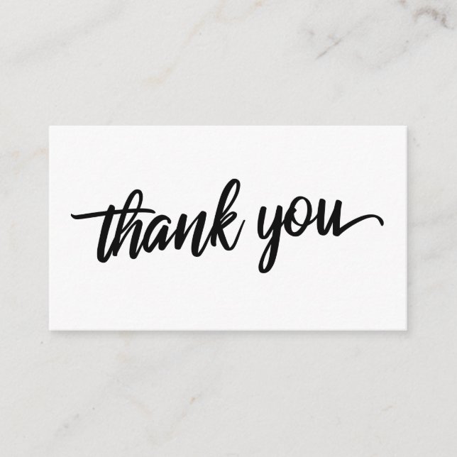 Minimal Script Typography Thank You Insert Card (Front)