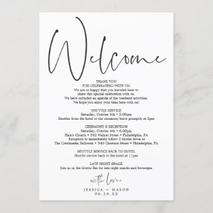 Minimal Script Wedding Itinerary - Wedding Welcome Programme