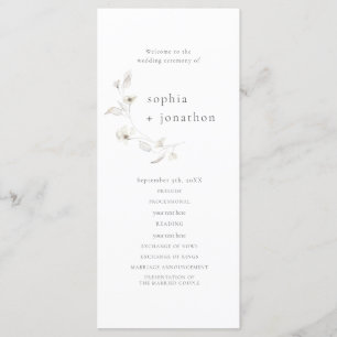 Minimal Script Wedding Program Programme