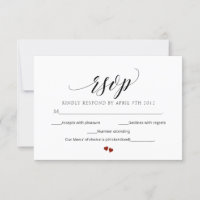 Minimal Script Wedding RSVP Modern Response Card