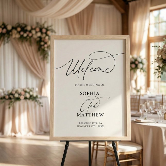 Minimal Script Welcome Wedding Poster (Creator Uploaded)