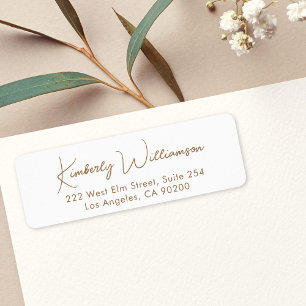 Minimal Script White Gold Return Address