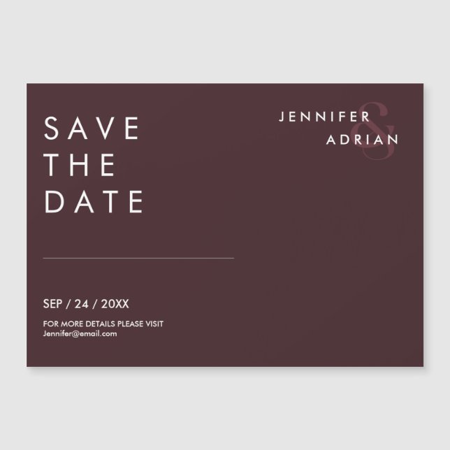 Minimal Seal brown Modern Wedding Save The Date (Front)