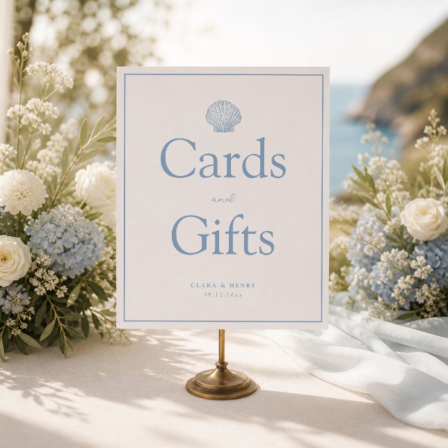 Minimal Seashell Cards and Gifts Sign (Creator Uploaded)