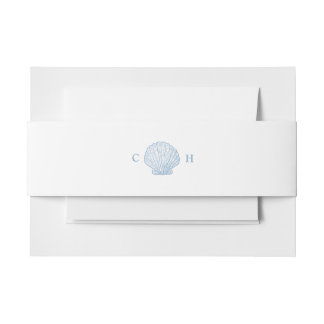Minimal Seashell Wedding Invitation Belly Band