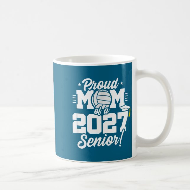 Minimal Senior Class 2027 School Volleyball Coffee Mug (Right)