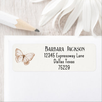 Minimal Sepia Still Life Floral Return Address