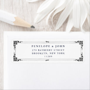 Minimal Serif Border Wedding Return Address