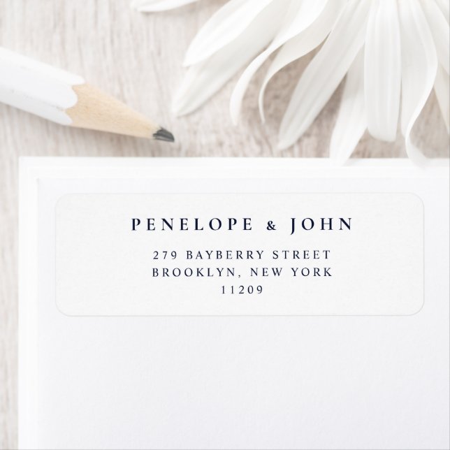 Minimal Serif Lettering Wedding Return Address (Insitu)
