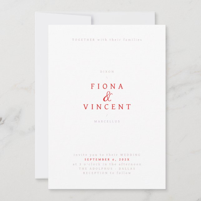Minimal Serif Wedding Invitation (Front)