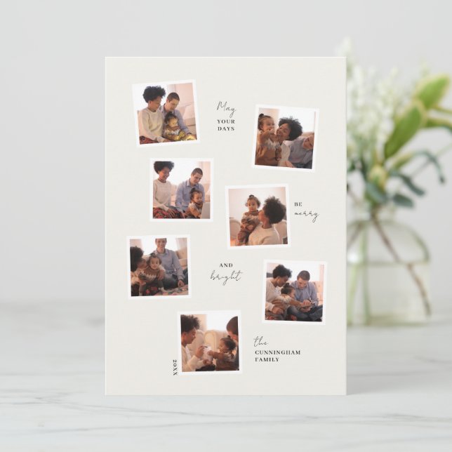 Minimal seven-photo holiday card (Standing Front)
