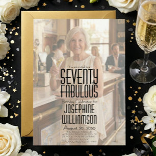 Minimal Seventy and Fabulous Photo 70th Birthday Invitation