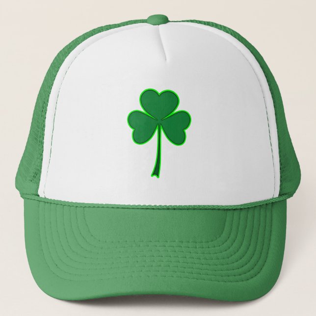 Minimal Shamrock St Patrick’s Day Shirt – boné Trucker Hat (Front)