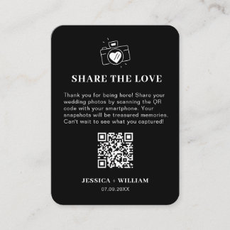 Minimal Share the Love QR code Sign Enclosure Card