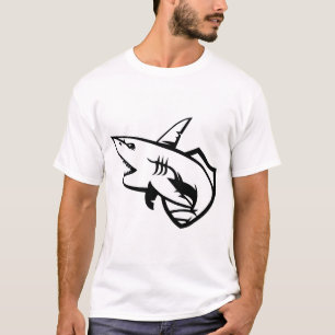 Minimal Shark Graphic Men's T Shirt