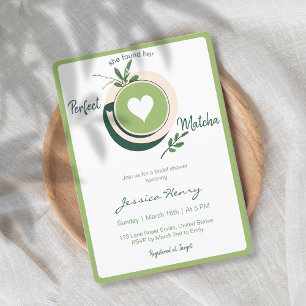 Minimal She Found Her Matcha Bridal Shower  Invitation