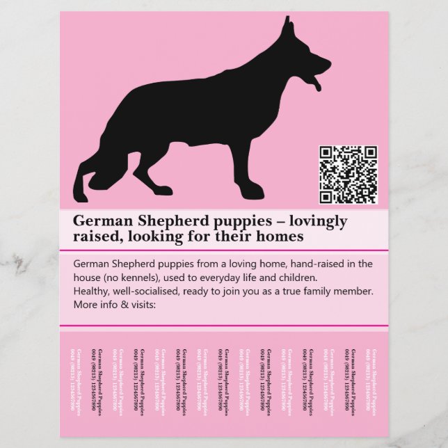 Minimal Shepherd Dog personalised Flyer (Front)
