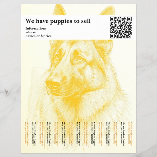 Minimal Shepherd Dog personalised Flyer (Front)