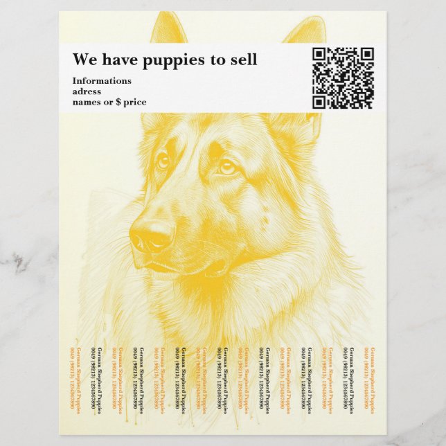 Minimal Shepherd Dog personalised Flyer (Front)