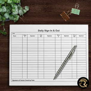 Minimal Sign In Sign Out Notepad