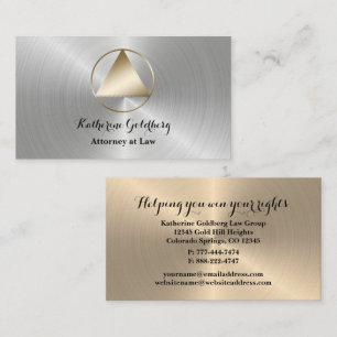 Minimal Silver and Gold Attorney Business Card