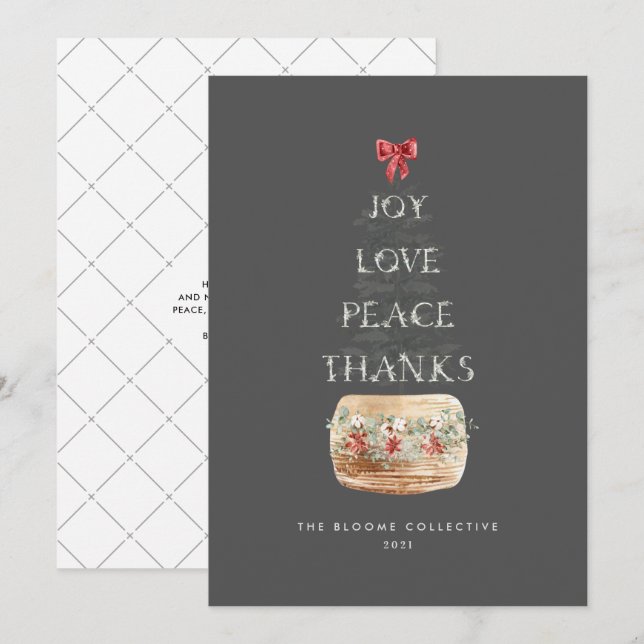  Minimal Silver Grey Christmas Fun Typography Holiday Card (Front/Back)
