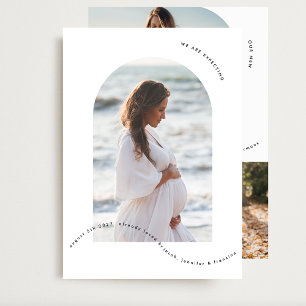 minimal simple arch photo collage baby pregnancy announcement