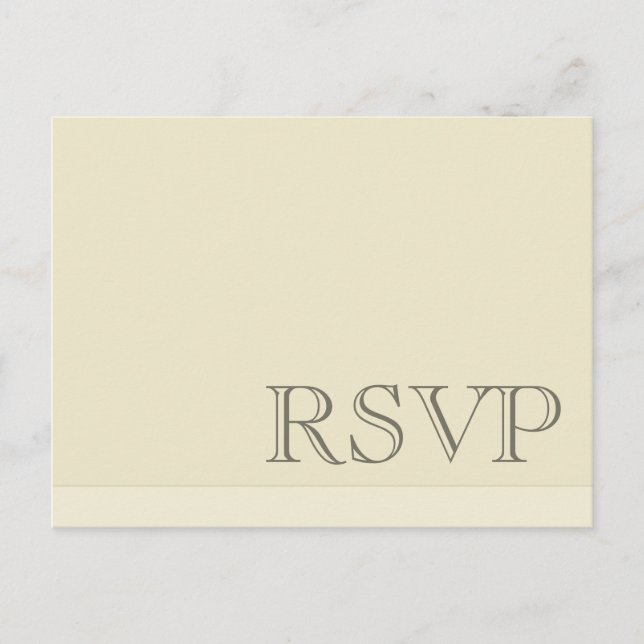 Minimal Simple Basic Neutral RSVP Invitation Postcard (Front)