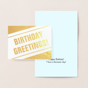 Minimal, Simple "BIRTHDAY GREETINGS!" Card